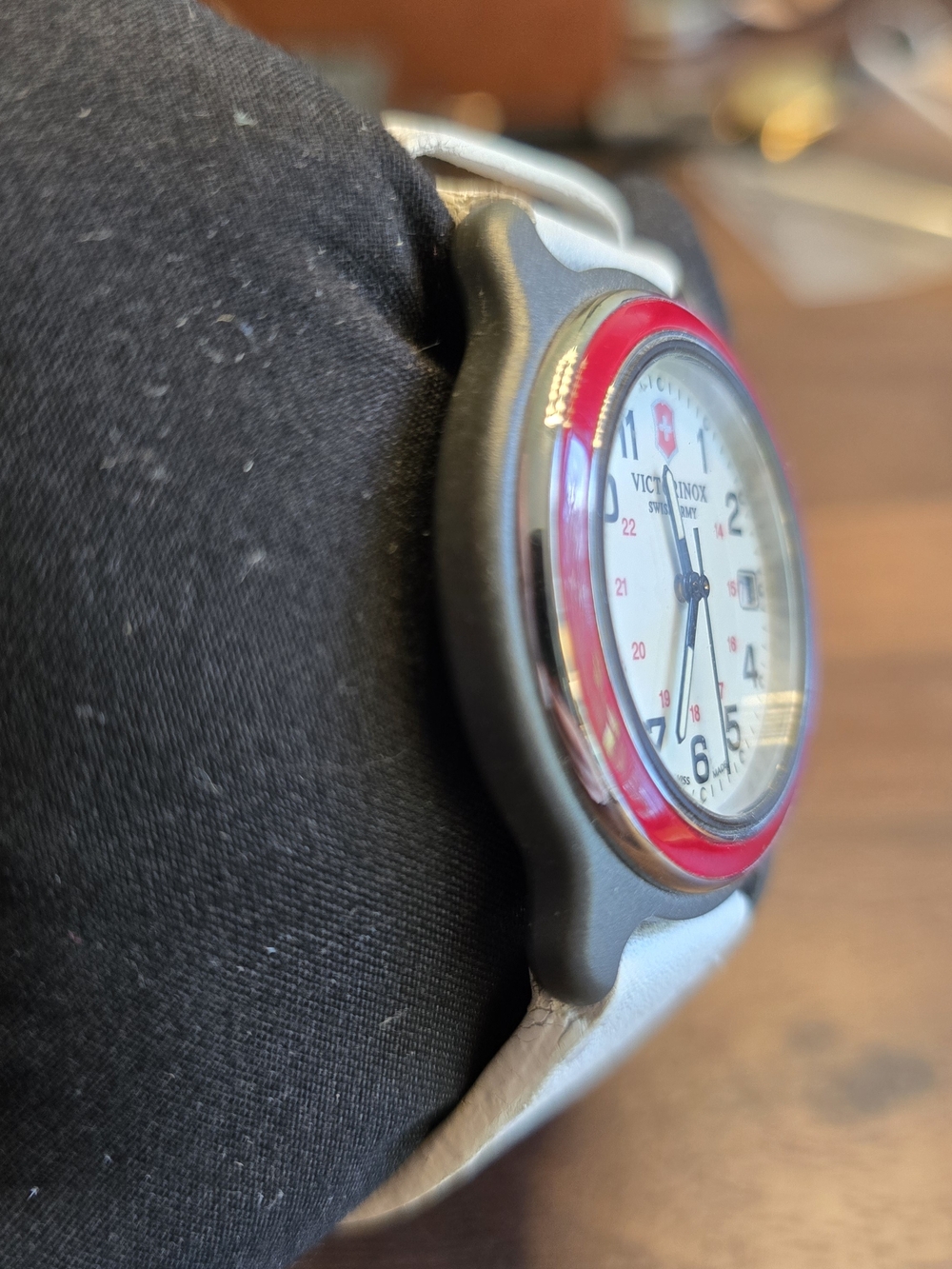 Victorinox Swiss Army White Dial Watch with Red Bezel - Picture 10 of 14